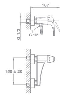 Teka MB2 40.231.02 zuhany csaptelep (zuhanyszett nélkül)