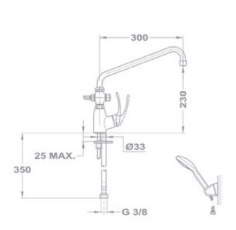 Mofém Junior Eco 155-0009-00 kád-mosdó (KMT) csaptelep zuhanyszettel