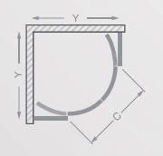Roltechnik Rubin Lux negyedköríves zuhanykabin (króm, Matt, 80x80 cm, 77,5-80x180 cm)