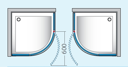 Roltechnik Primo negyedköríves zuhanykabin (88-90x210 cm, Ezüst, Transparent, 90x90 cm)