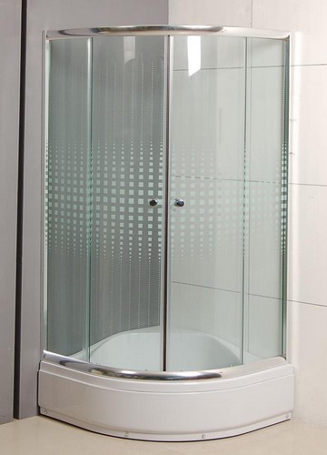 Roltechnik Bilbao negyedköríves zuhanykabin + Zuhanytálca (77,5-79,5x194 cm, króm, 80x80 cm, Transparent)
