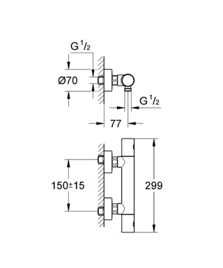 Grohe 34065 000 Grohtherm 1000 Cosmopolitan termosztátos zuhanycsaptelep (34065000)