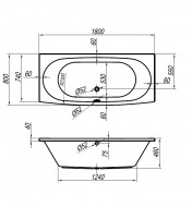 Kolpa-San VIP 180x80 és 190x90 egyenes kád