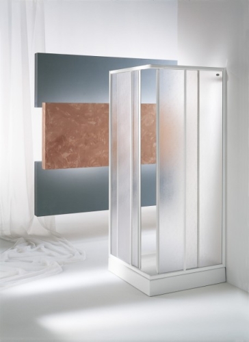 Kolpa-San Quat TK 70/80-90 szögletes zuhanykabin (Fehér, Polystirol cseppmintás, 80-90 x 80-90 cm, 78-90 cm)