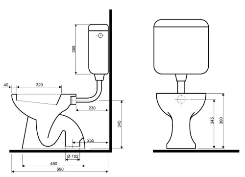 Kolo Nova mélyöblítésű, alsó kifolyású wc (23001)
