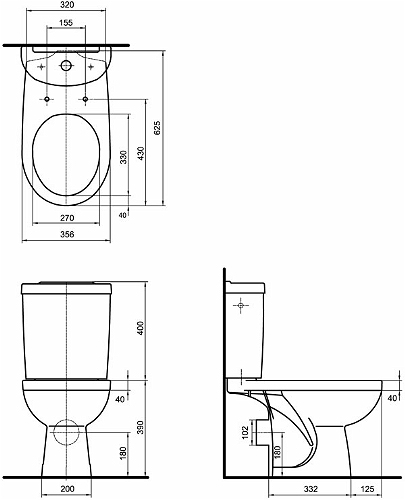Kolo Primo mélyöblítésű, hátsó kifolyású monoblokkos wc (K89006000)