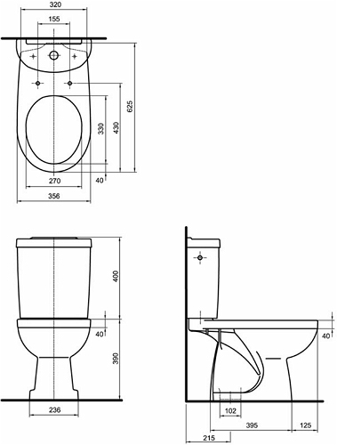 Kolo Primo mélyöblítésű, alsó kifolyású monoblokkos wc (K89007000)