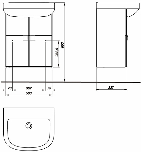 Kolo Primo 55 cm fürdőszobabútor (fehér/fehér, K89032000)