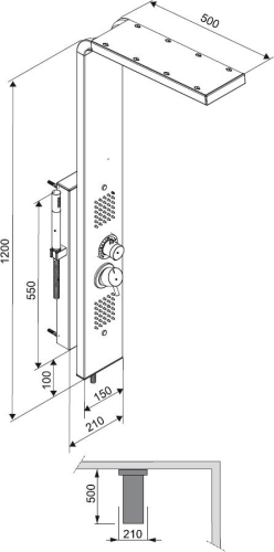 Ravak Totem Cobra Hidromasszázs zuhanypanel