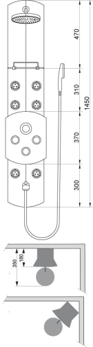 Ravak Totem Jet Hidromasszázs zuhanypanel