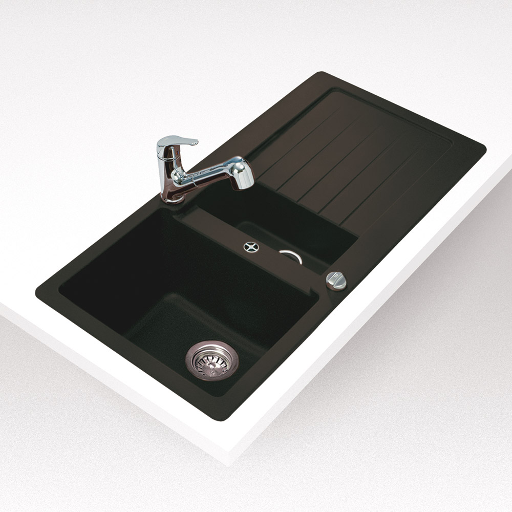 Teka Lugo 60 B TG gránit mosogató, Metálfekete 88836