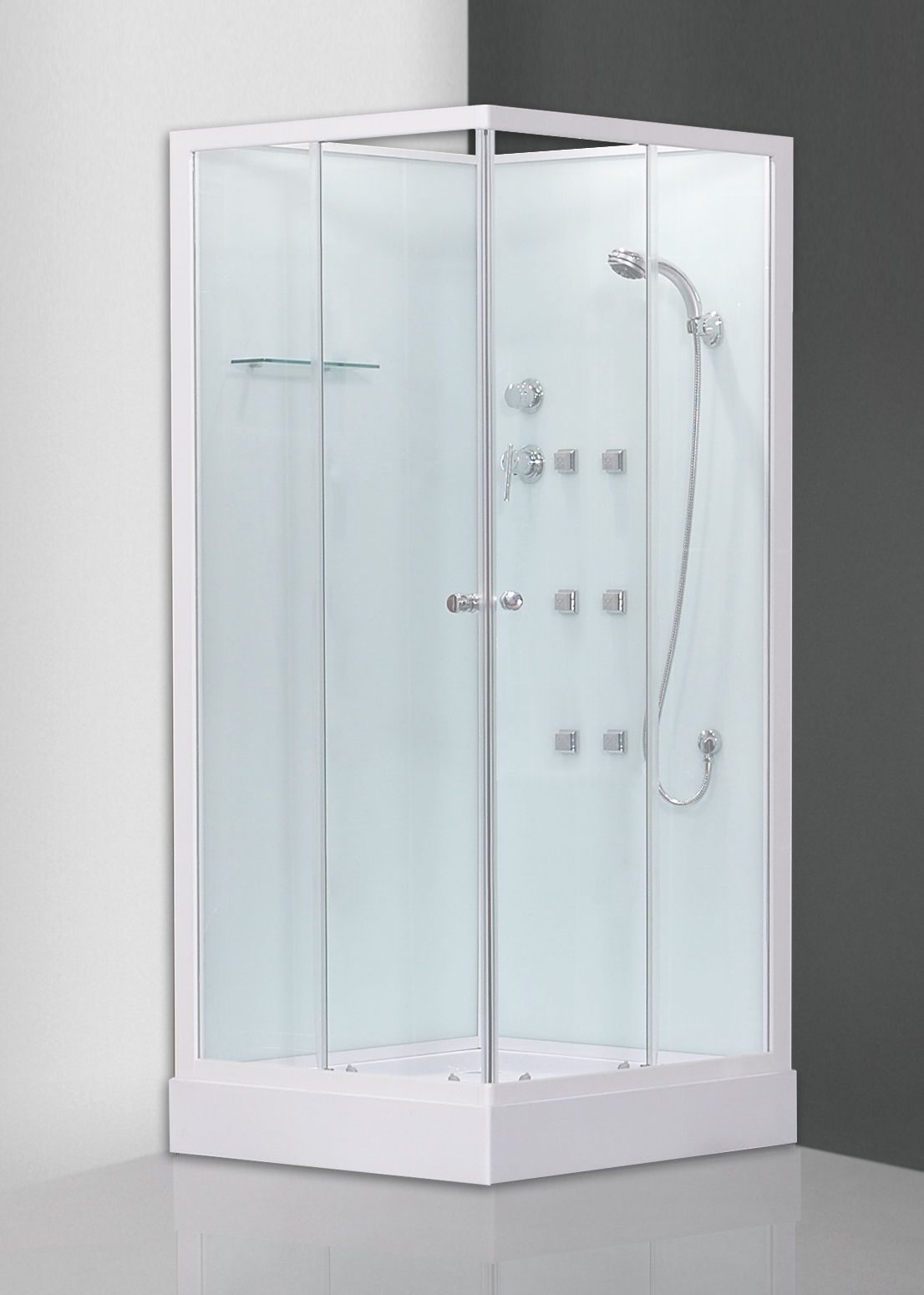 Roltechnik Sani Pro Ares Neo Hidromasszázs kabin (Transparent, fehér, 900x900x2050 mm, 90x90 cm, #4000250)