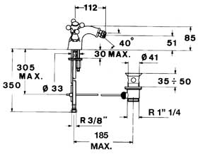 Teka 1820 56.622.82.B Bide csaptelep bronz