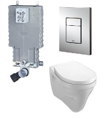 Grohe. 38643 000 Uniset szerelő elem, Cosmopolitan króm nyomólap, Alföldi Saval 7068 19 01 Fali WC