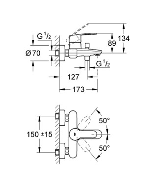 Grohe Eurostyle 33591 002 Cosmopolitan kádtöltő csaptelep (33591002)