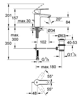 Grohe Eurostyle 33552 002 Cosmopolitan egykaros mosdó csaptelep (33552002)