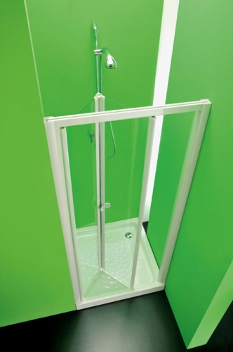 Hopa Soffio zuhanyajtó (85-89 x 185 cm, Fehér, Üveg)