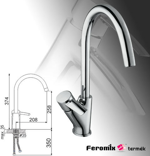 Feromix Adesso 150500.1 álló mosogató csaptelep