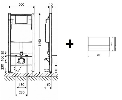 Schell 032500099 WC szerelőelem Linear Eco 032851599 fehér nyomólappal