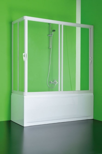 Hopa Vasca Prua kádparaván (70 x 170 x 152 cm, Fehér, Plexiüveg)