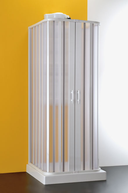 Hopa Delta négyszög alapú zuhanykabin (Műanyag, Fehér, 80-60 x 90-70 x 80-60 x 185 cm)