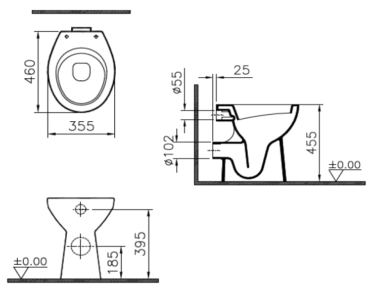 MOKO Wabi 613 elöl zárt mozgáskorlátozott WC MOKO-407400