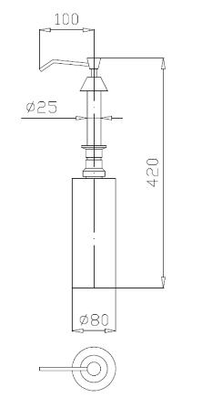 Nofer Miha pultba építhető rozsdamentes szappanadagoló 1000 ml (ABS tartállyal, 03101.B)