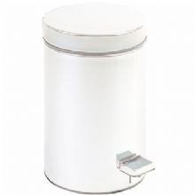Nofer Miha rozsdamentes lábpedálos acél hulladékgyűjtő (Színterezett, fehér, 30 l, 09104.W)