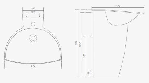 Teka-Portinox HW200/HW201 rozsdamentes kézmosó (Magas fényezésű, 570 x 470 x 610 mm, HW201)
