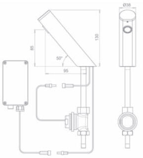 Teka Tektronic 75.304.04.00 elektronikus nyomógombos csaptelep