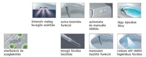 Design toilet komplett wc berendezés öblítővel és elektromos bidével ellátva