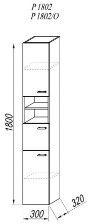 Kolpa-San Q-Line P 1802 magas fali szekrény