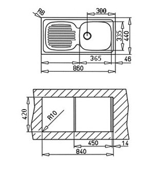 Teka. Infant 1C 1E rozsdamentes mosogató (T1950)