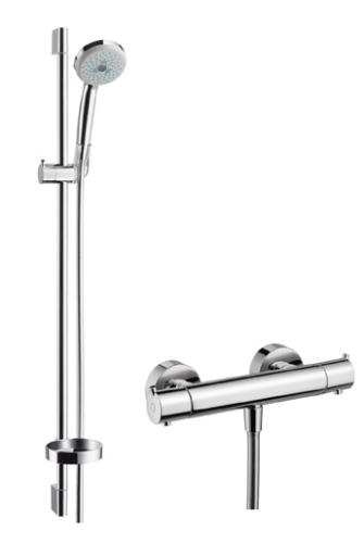 Hansgrohe 27053000 Croma 100 Multi/Ecostat S Combi Termosztátos zuhany csaptelep + zuhanyszett
