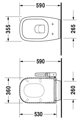 Duravit D-code Sensowash wc ülőke fali wc-vel