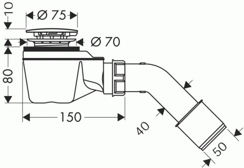 Hansgrohe 60060 000 Staro 52 zuhanyszifon komplett szett (60060000)