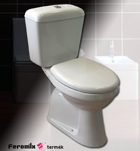 Feromix Perla PL-C257S/K alsó kifolyású monoblokkos wc ülőkével