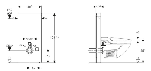 Geberit Monolith 131.023.SI.1 szanitermodul AquaClean 8000/8000 plushoz