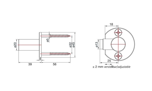 Varioglass Ajtó Fali Ütköző (króm, #8440MS7 )