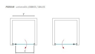 Roltechnik Proxima Line PXDO1N 80 cm-es zuhanyajtó (brillant, transparent, 772-822 mm, 525-8000000-00-02)
