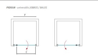 Roltechnik Proxima Line PXDO1N 100 cm-es zuhanyajtó (brillant, transparent, 972-1022 mm, 525-1000000-00-02)