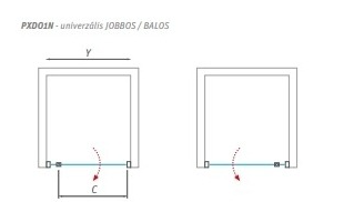 Roltechnik Proxima Line PXDO1N 100 cm-es zuhanyajtó (brillant, satinato, 972-1022 mm, 525-1000000-00-15)