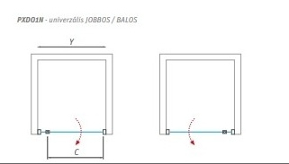 Roltechnik Proxima Line PXDO1N 110 cm-es zuhanyajtó (brillant, transparent, 1072-1122 mm, 525-1100000-00-02)