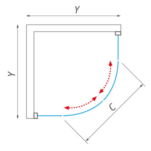Roltechnik Proxima Line PXR2N 100x100 cm-es negyedköríves zuhanykabin (980-1005x2000 mm, brillant, transparent, 532-100R55N-00-02)