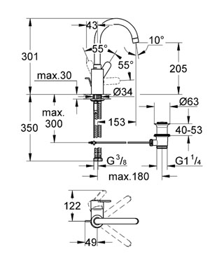 Grohe Eurostyle 23043 002 Cosmopolitan magas mosdócsaptelep (23043002)