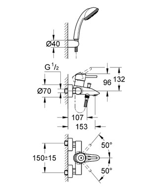 Grohe Concetto 32212 000 kádcsaptelep zuhanygarnitúrával (32212000)*