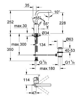 Grohe Essence magasított mosdócsaptelep 32628 000 (32628000)