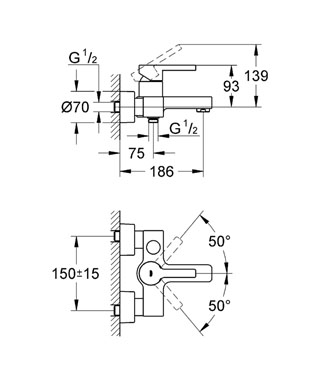 Grohe Lineare 33849 000 kád csaptelep (33849000)