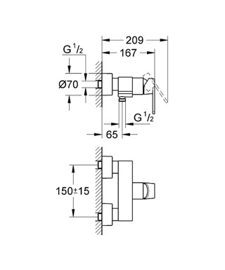 Grohe Quadra 32637 000 zuhanycsaptelep (32637000)