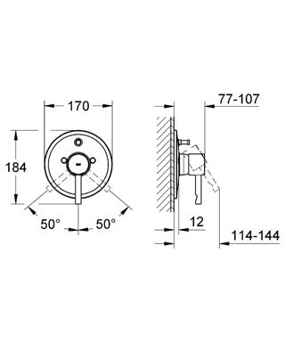 Grohe Essence falsík alatti kádcsaptelep külső rész 19285 000 (19285000)